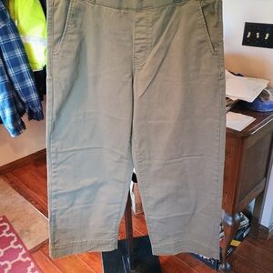 Gloria Vanderbilt Olive Green Straight-Leg Pants